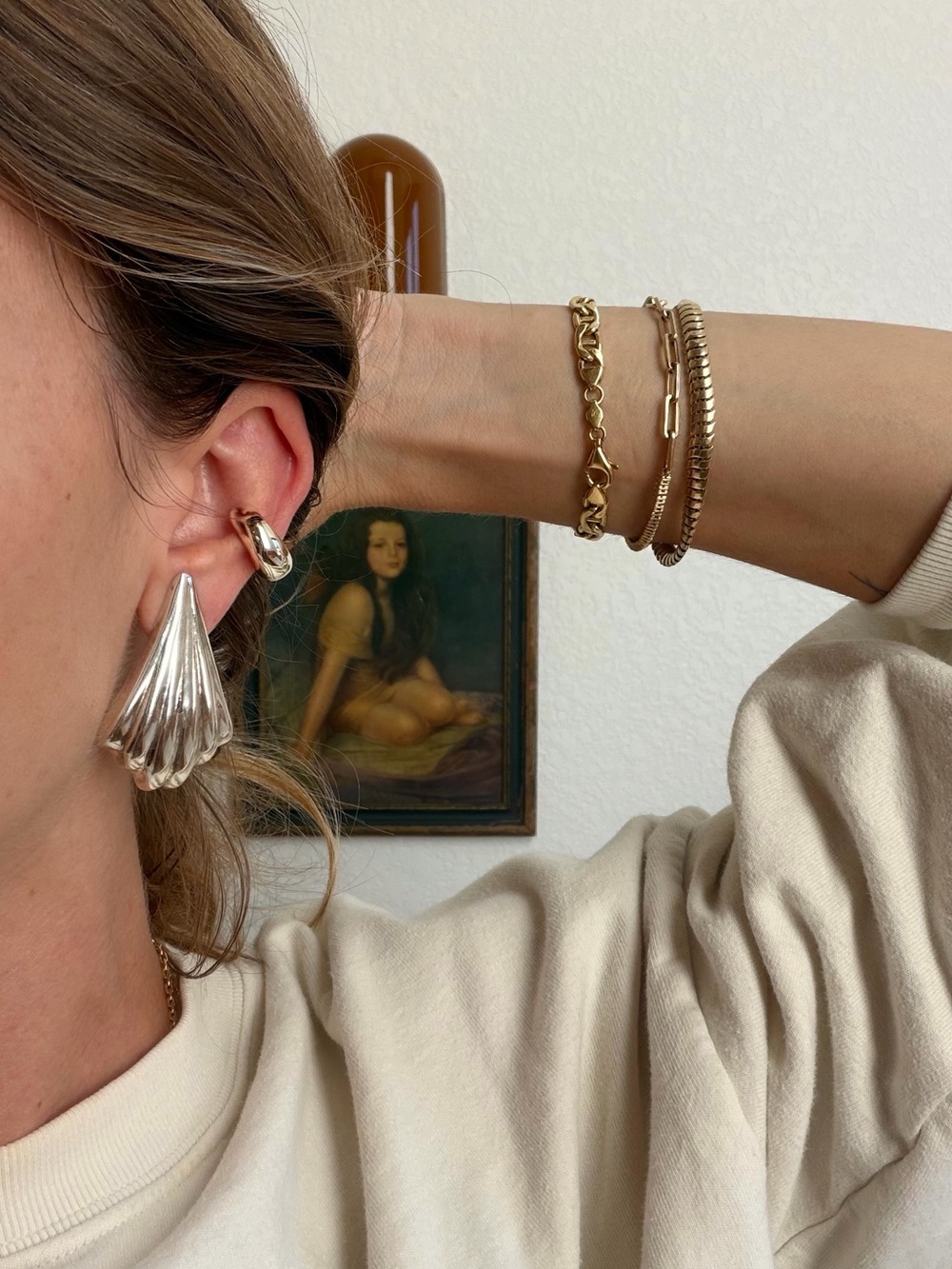 Sterling Silver Shell Drop Earrings